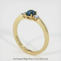 0.68 Ct. Sapphire Ring, 18K Yellow Gold 2
