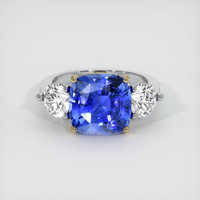 6.52 Ct. Blue Sapphire Ring, 18K Yellow & White 1