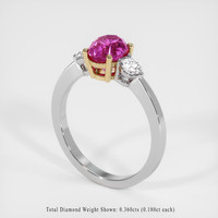 2.02 Ct. Pink Sapphire Ring, 18K Yellow & White 2