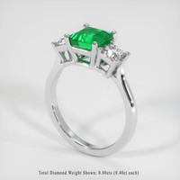 1.51 Ct. Emerald Ring, Platinum 950 2
