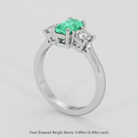 0.79 Ct. Emerald Ring, Platinum 950 2