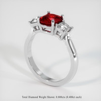 1.53 Ct. Ruby Ring, Platinum 950 2