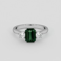 3.41 Ct. Bluish Green Sapphire Ring, Platinum 950 1