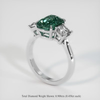 3.10 Ct. Bluish Green Sapphire Ring, Platinum 950 2