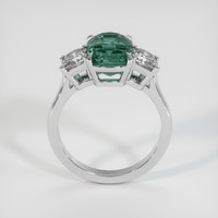 3.10 Ct. Bluish Green Sapphire Ring, Platinum 950 3