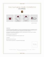 Ruby Ring 2.75 Ct., Platinum 950 Appraisal