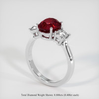 2.75 Ct. Ruby Ring, Platinum 950 2