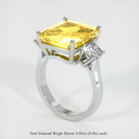 10.07 Ct. Yellow Sapphire Ring, Platinum 950 2