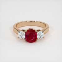 2.02 Ct. Ruby Ring, 14K Rose Gold 1