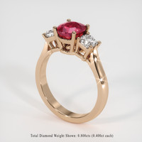 2.02 Ct. Ruby Ring, 14K Rose Gold 2