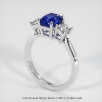 2.31 Ct. Blue Sapphire Ring, 10K White Gold 2