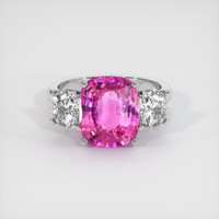 5.12 Ct. Purplish Pink Sapphire Ring, 10K White Gold 1