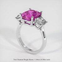 5.12 Ct. Purplish Pink Sapphire Ring, 10K White Gold 2