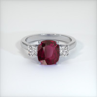 4.11 Ct. Purplish Red Ruby Ring, 10K White Gold 1