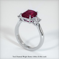 4.11 Ct. Purplish Red Ruby Ring, 10K White Gold 2
