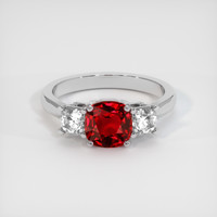 1.53 Ct. Ruby Ring, 10K White Gold 1