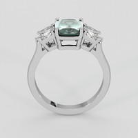 2.06 Ct. Bluish Green Sapphire Ring, 10K White Gold 3