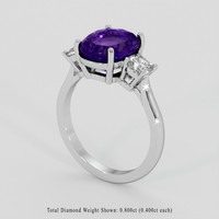 4.07 Ct. Color Change Sapphire Ring, 10K White Gold 2