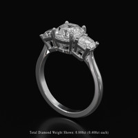 1.79 Ct. Green Sapphire Ring, 10K White Gold 2