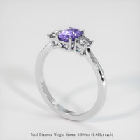 1.25 Ct. Violet Sapphire Ring, 10K White Gold 2