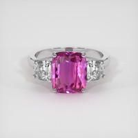 4.19 Ct. Pink Sapphire Ring, 14K White Gold 1