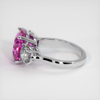 5.12 Ct. Purplish Pink Sapphire Ring, 14K White Gold 3