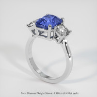 3.05 Ct. Sapphire Ring, 14K White Gold 2