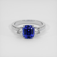 3.11 Ct. Blue Sapphire Ring, 14K White Gold 1