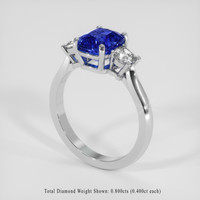 3.11 Ct. Blue Sapphire Ring, 14K White Gold 2