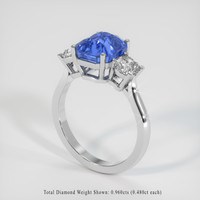 5.06 Ct. Blue Sapphire Ring, 14K White Gold 2