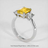4.03 Ct. Yellow Sapphire Ring, 14K White Gold 2