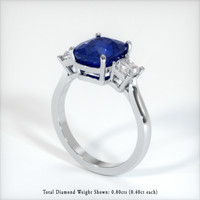 3.66 Ct. Sapphire Ring, 18K White Gold 2