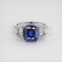 5.69 Ct. Blue Sapphire Ring, 18K White Gold 1