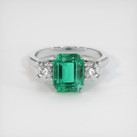2.81 Ct. Emerald Ring, 18K White Gold 1