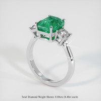 2.81 Ct. Emerald Ring, 18K White Gold 2