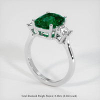 2.97 Ct. Emerald Ring, 18K White Gold 2