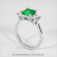 1.51 Ct. Emerald Ring, 18K White Gold 2