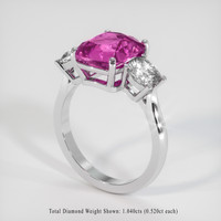 4.19 Ct. Pink Sapphire Ring, 18K White Gold 2