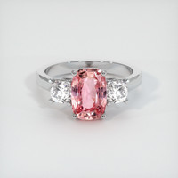 1.96 Ct. Padparadscha Sapphire Ring, 18K White Gold 1
