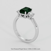 3.41 Ct. Bluish Green Sapphire Ring, 18K White Gold 2