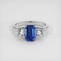 1.75 Ct. Sapphire Ring, 18K White Gold 1