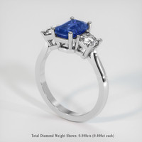 1.75 Ct. Sapphire Ring, 18K White Gold 2