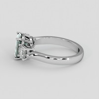 2.06 Ct. Bluish Green Sapphire Ring, 18K White Gold 4