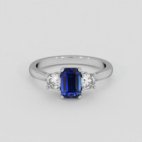 1.80 Ct. Blue Sapphire Ring, 18K White Gold 1