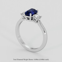 1.80 Ct. Blue Sapphire Ring, 18K White Gold 2