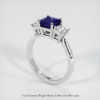 1.72 Ct. Blue Sapphire Ring, 18K White Gold 2
