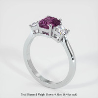 1.37 Ct. Pinkish Purple Sapphire Ring, 18K White Gold 2