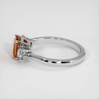 2.04 Ct. Orange Sapphire Ring, 18K White Gold 4