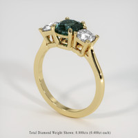 1.15 Ct. Greenish Blue Sapphire Ring, 10K Yellow Gold 2
