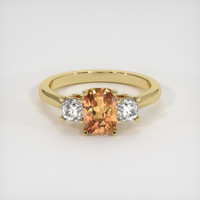 1.71 Ct. Orangish Brown Sapphire Ring, 14K Yellow Gold 1